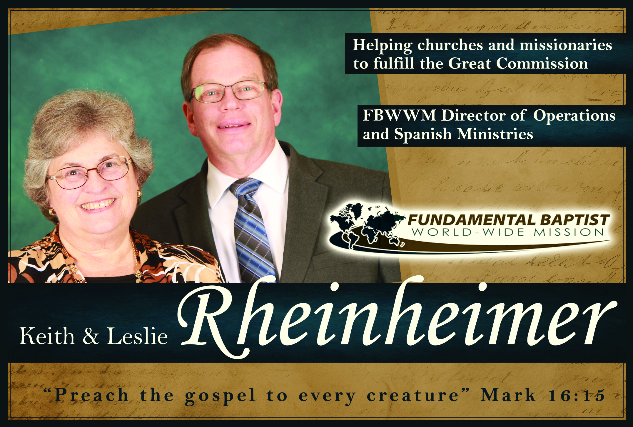 Mission Board Admin Prayer Card — Keith Rheinheimer
